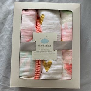 NWT Cloud Island Muslin Swaddle Blankets